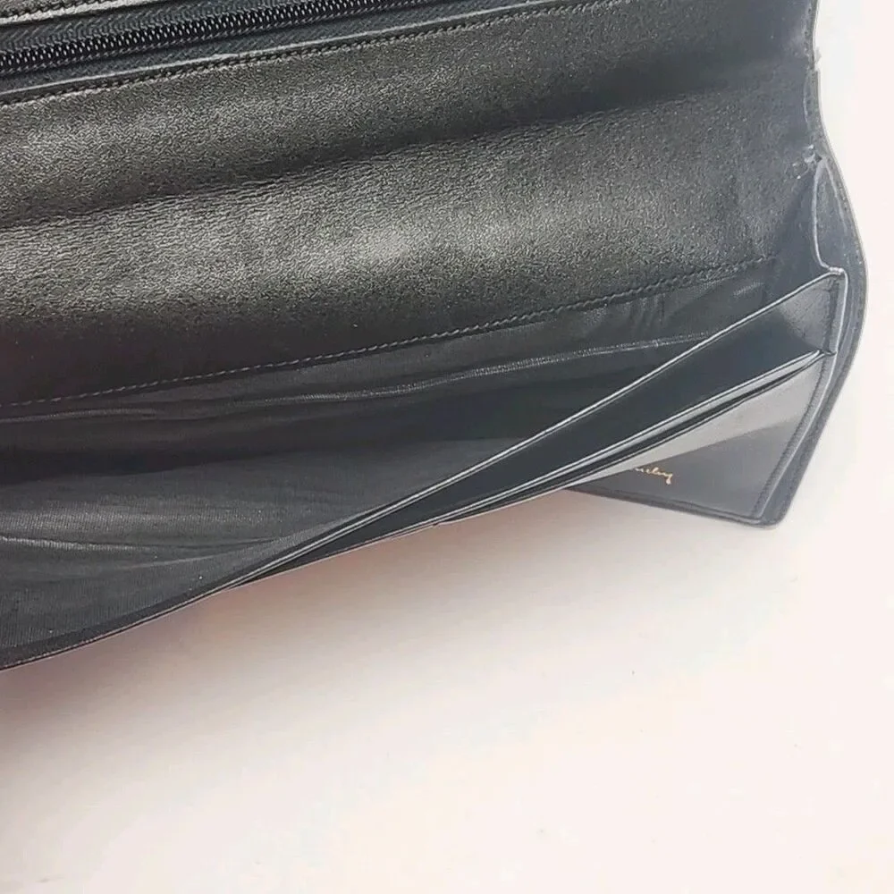 Givenchy Wallet Clutch Black Leather Card Organizer Coin Pocket 7.5